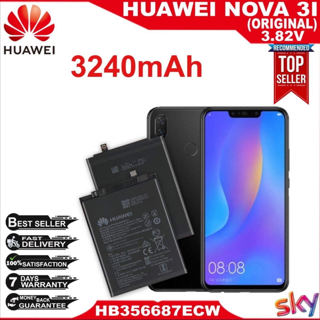 Huawei Nova 3i Battery Model: HB356687ECW Capacity High Quality