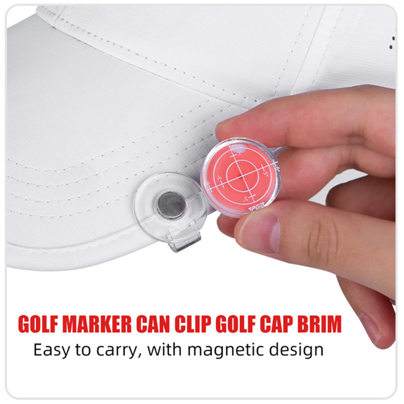 PGM Golf Level Function Marks Magnetic Cap Clip Golf Ball Marker Red and Blue MK011. 