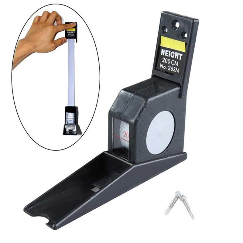 200cm Stadiometer Black Wall Mounted Height Meter Growth Ruler CM Metric. 