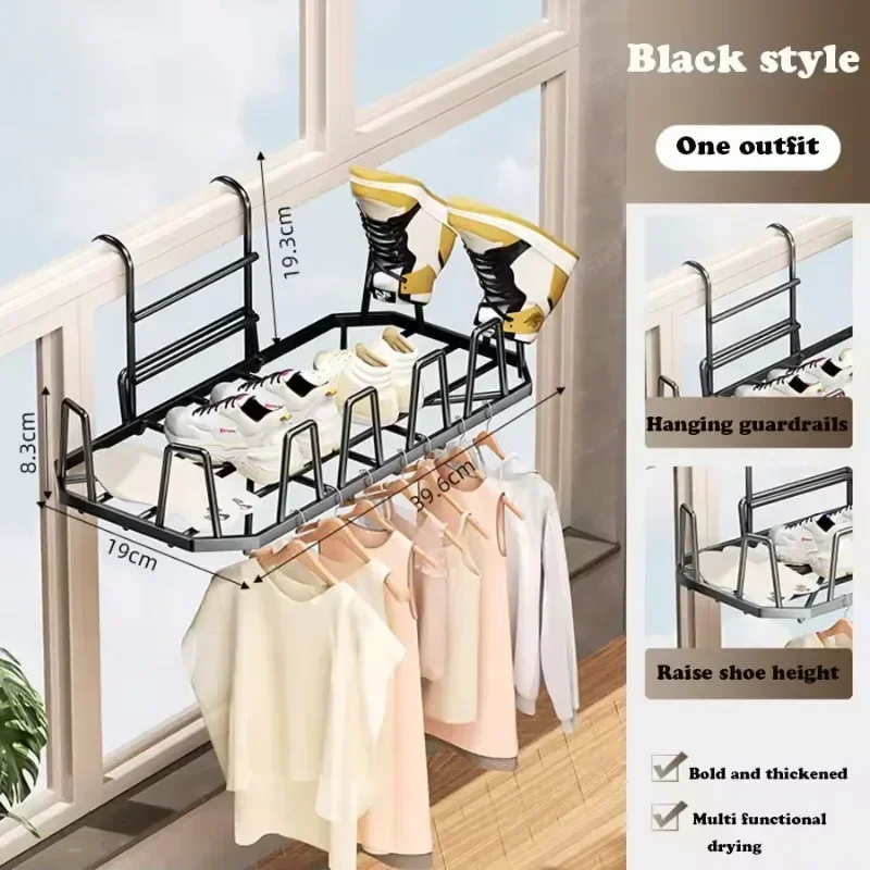 Window Sill Drying Rack Balcony Drying Rack Multi Functional Indoor and Outdoor Shoe Drying ...