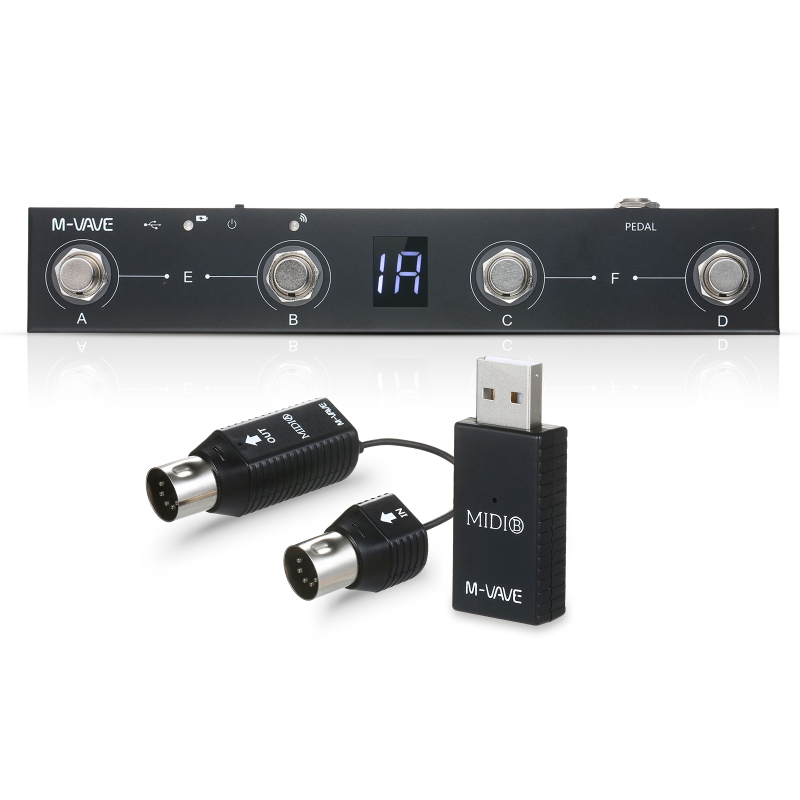 Pédale MIDI Portable MVAVE Chocolate – Contrôleur Rechargeable, Tourne-Page, Batterie 12h, Compacte Pour Musiciens Et Applications