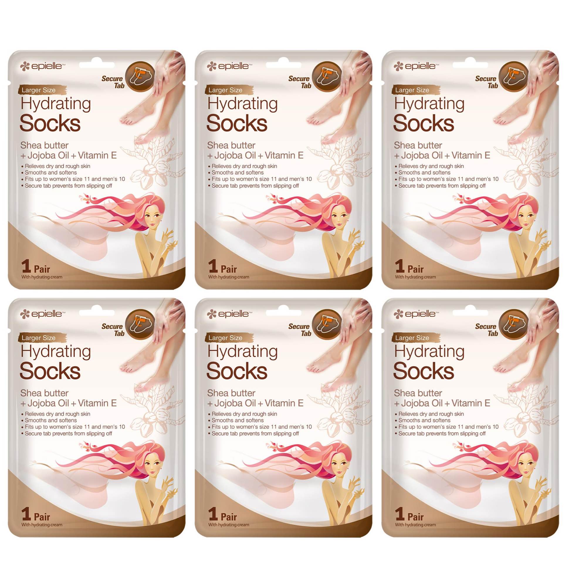 Epielle Hydrating Foot Masks (Socks 1pcs) for foot cracked and dry heel to toe and callus Spa Masks - Shea butter + Jojoba Oil + Vitamin E Moisturize, Mothers Day GIfts Made in Korea