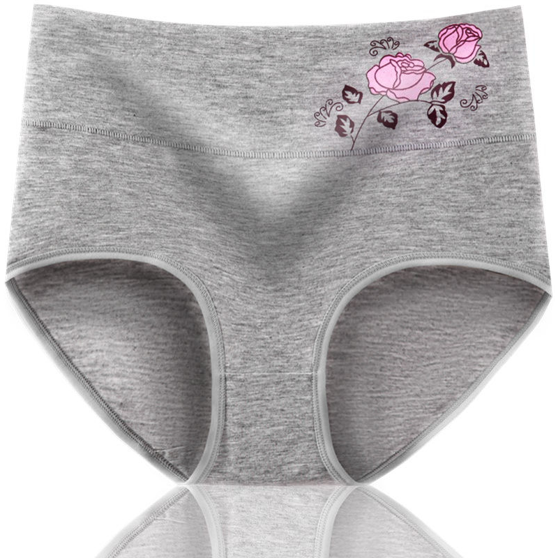 4PCS/set Plus Size Underwear Woman high waist Women's Panties Comfort Cotton Brief breathable Panty Underpants for ladies XL-4XL. 