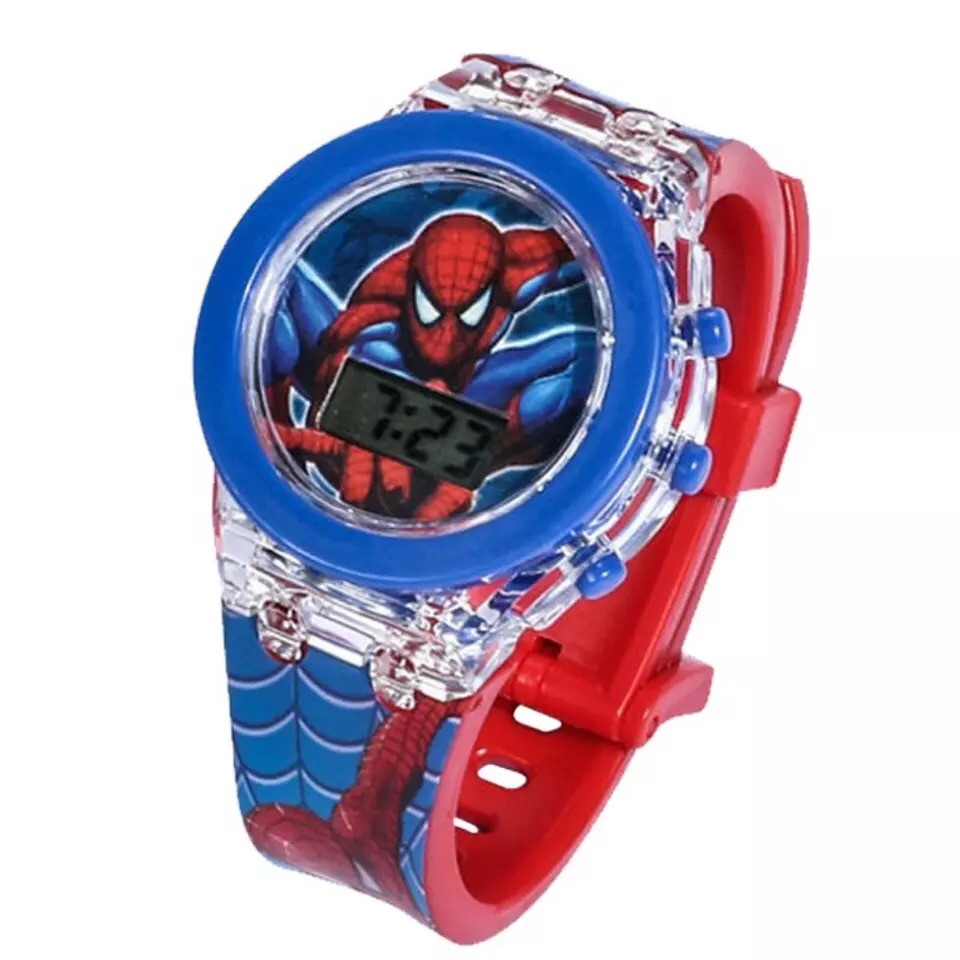 Disney Spiderman Cartoon Watch Frozen Princess Mickey Mouse Anime Figures Toys Watch Doll Clock Watch Boys Girls Kids Gifts. 