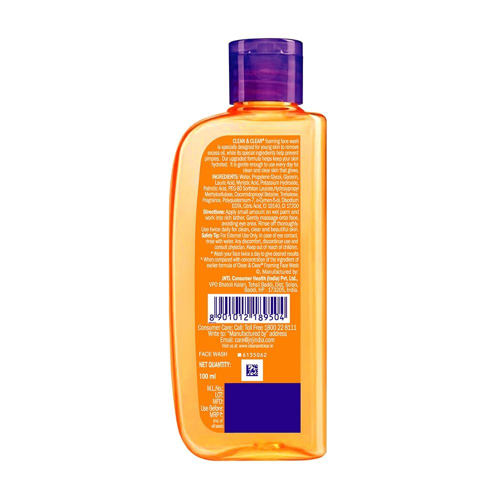 CLEAN & CLEAR Foaming Face Wash 50ml - 100ml. 