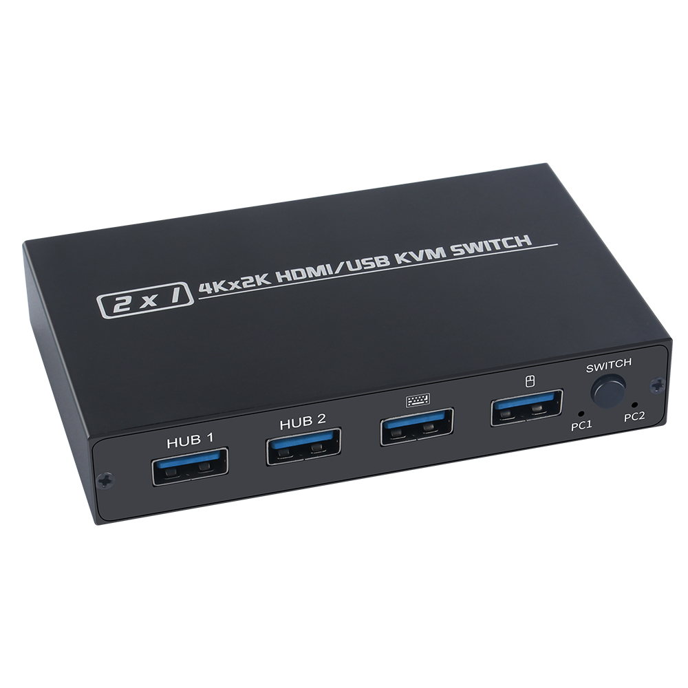 AIMOS AM-KVM Convertor 201CL 2-in-1 HDMI/USB KVM Switch Support HD 2K*4K 2 Hosts Share 1 Monitor/Keyboard& Mouse Set