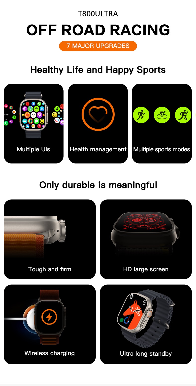 T800 Ultra Smartwatch - Series 8 1.99inch Wireless charging. 