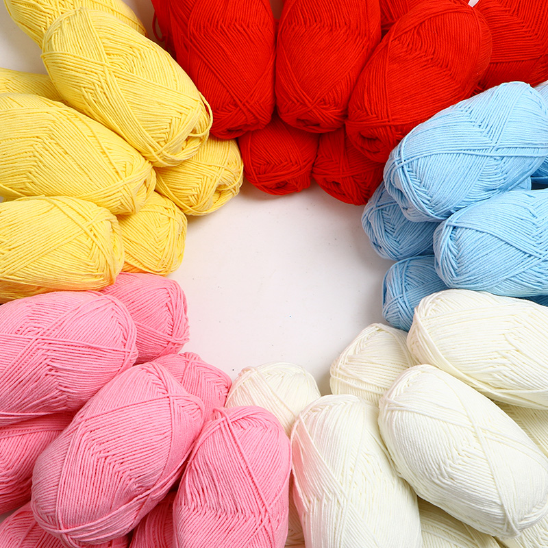 40-50g/Set 4ply Milk Cotton(80%) Knitting Yarn Needlework Dyed Lanas For Crochet Craft Sweater Hat Dolls At Low Price. 