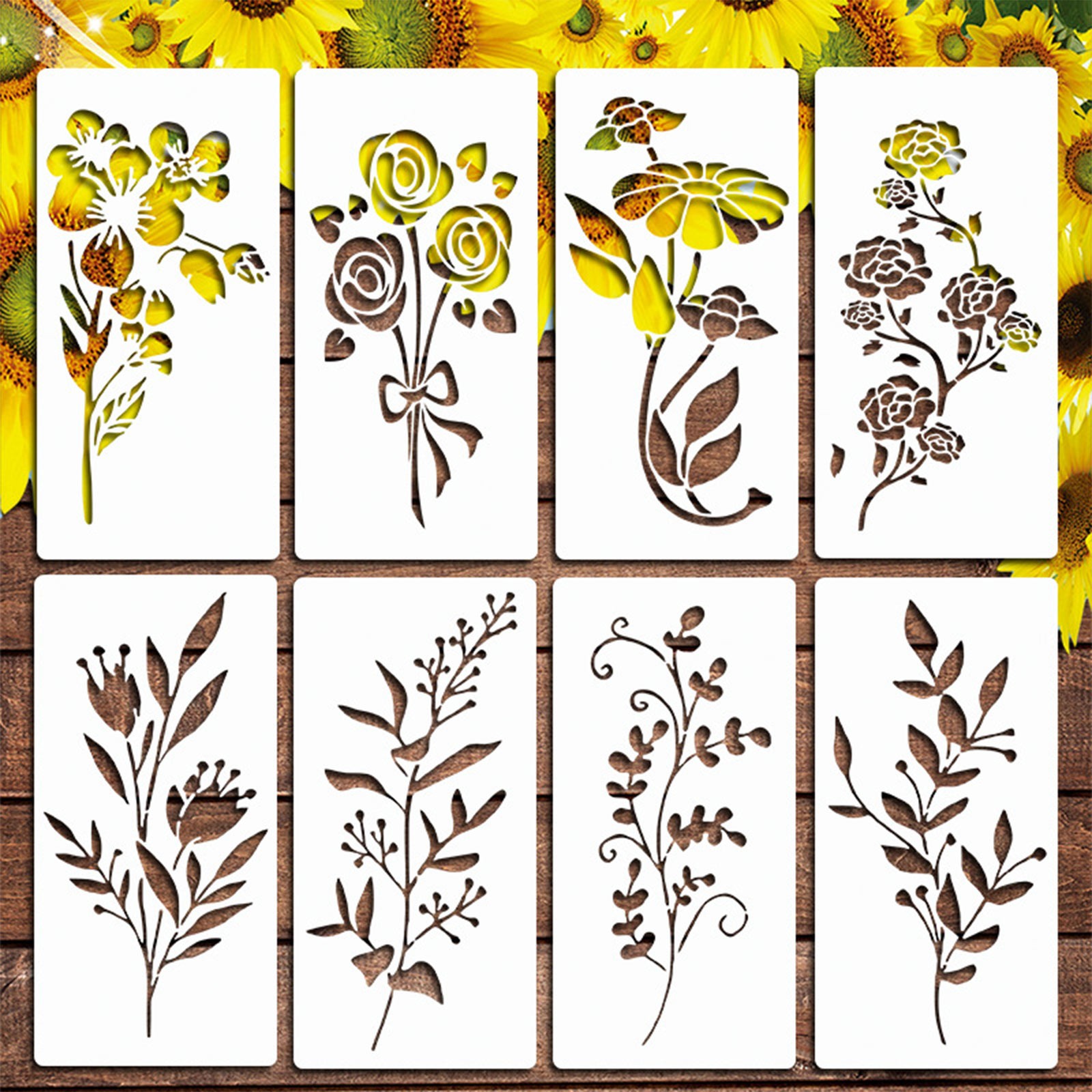 Garden Fence Large Flower Stencils-DIY Decoration,Giant Reusable Floral Stencil For Painting On Wood Walls Fence Pattern. 