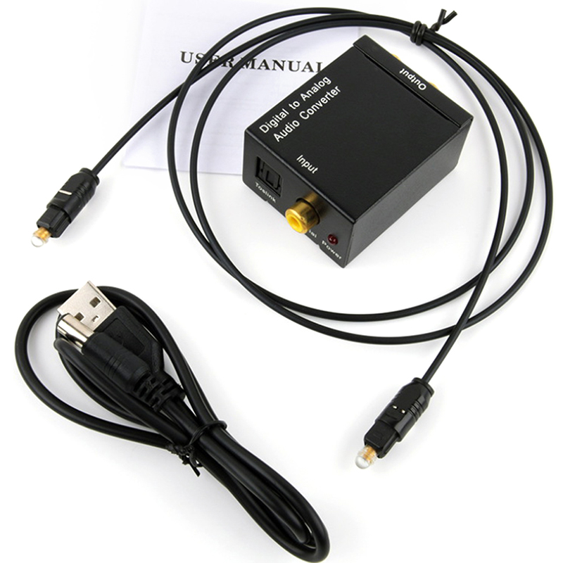 1 Set Brand New And High Quality Optical Coax Toslink Digital To Analog Converter RCA L/R Stereo Audio Adapter. 