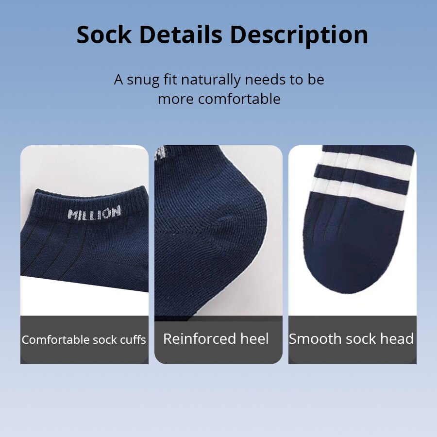 5 Pairs Men's Socks Seasonal Shallow Mouth Short Tube Socks Low Top Ins Trendy Sports Sweat-absorbing Boat Socks. 