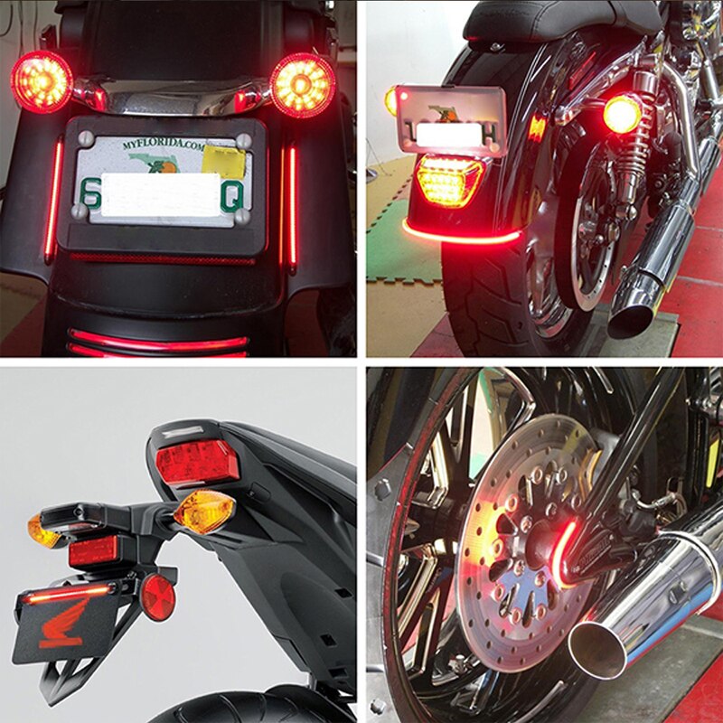 KEVANLY Motorcycle Brake Stop Light 2835 3014 SMD Universal Tail Lamp Strip Car Accessories Universal. 