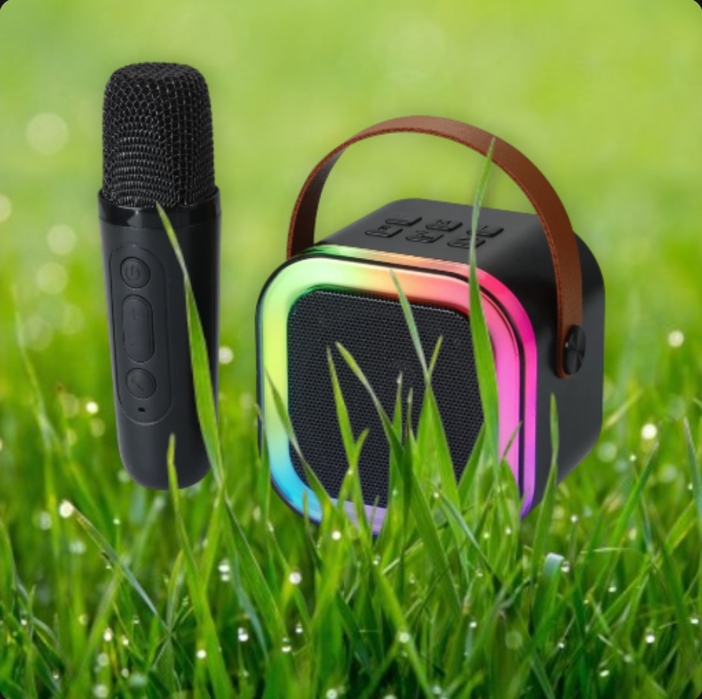 K12 Mini Karaoke Machine With Wireless Microphone, Portable Wirrless Speaker With Party Lights Speaker Bluet. 