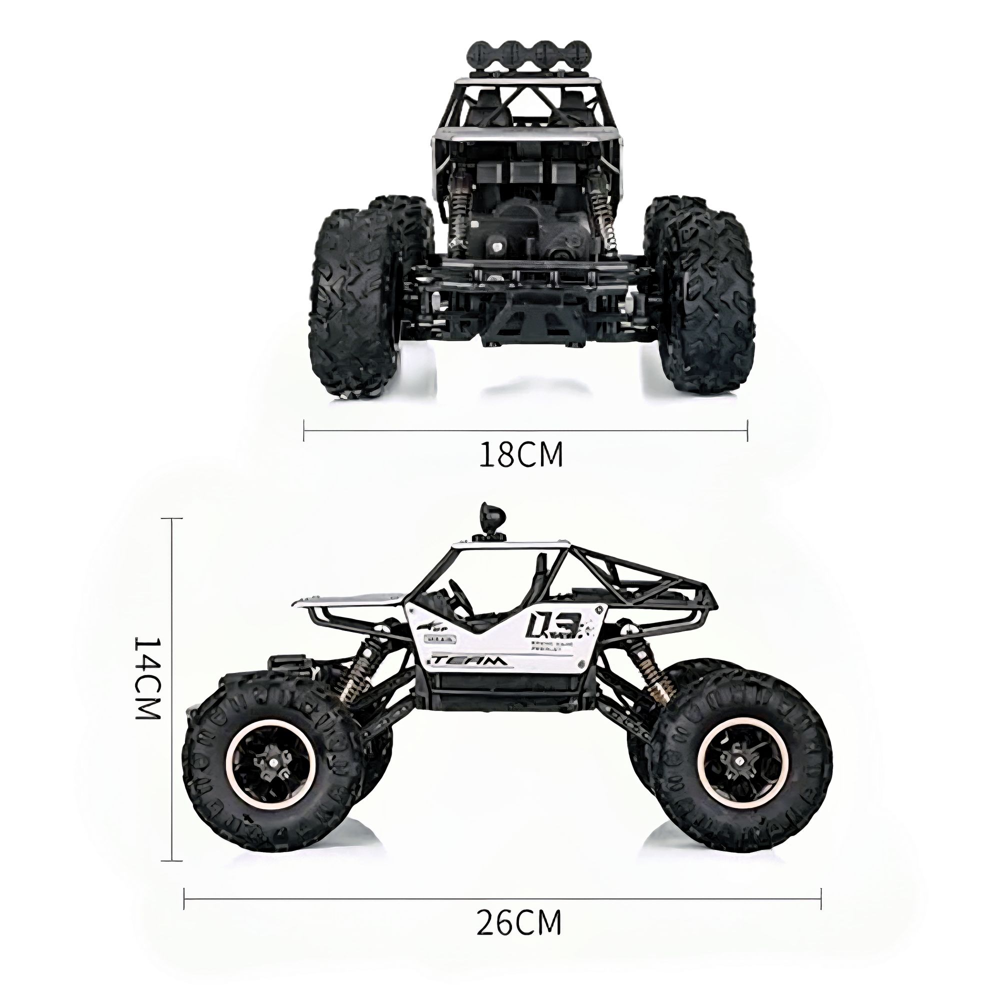 1:16 Scale Off-Road Rock Crawler RC Monster Truck – 2.4GHz Remote Control Alloy Body Climbing Car with Rechargeable Battery, Shockproof Suspension, High-Speed 20km/h, Indoor Outdoor Crawler Toy Vehicle for Boys Girls Kids Adults. 