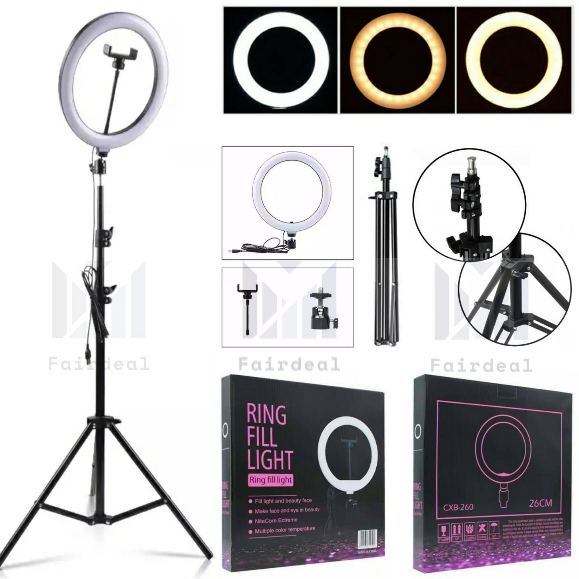 Buy Colorful RGB LED Ring Light 10inch 26cm With Tripod Stand | Best Price  in Sri Lanka | The 3K Store