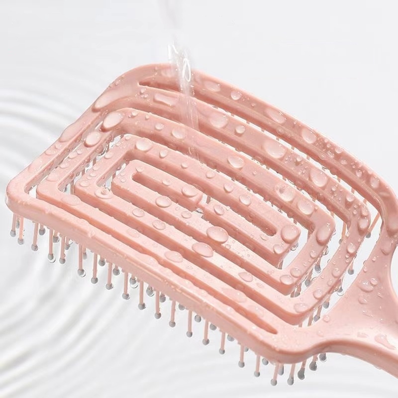 1Pcs Elastic Massage Comb Hollow Out Hair Brush Scalp Massage Combs Hair Styling Detangler Fast Blow Drying Detangling Tool. 