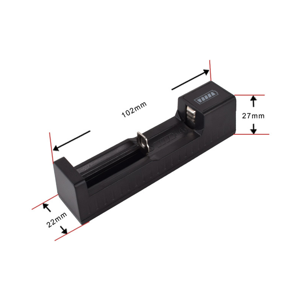 1 Slot Charger Rechargeable Lithium Battery for 16340 14500 18650 26650 3.7V Lithium Battery USB Fast Charge. 