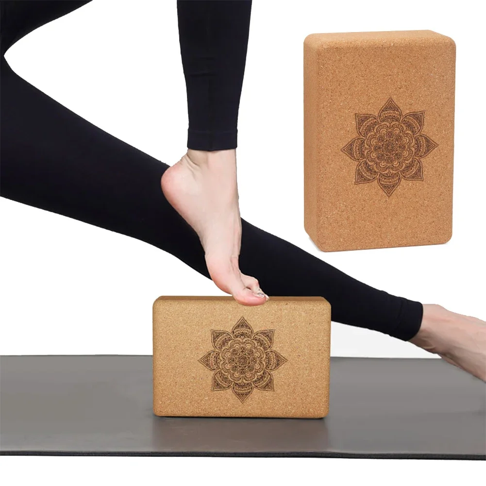 Cork Yoga Block Cork Yoga Bricks Eco-Friendly Natural Cork Block 9x6x3 Inch Non Slip Cork Block for Yoga Pilates
