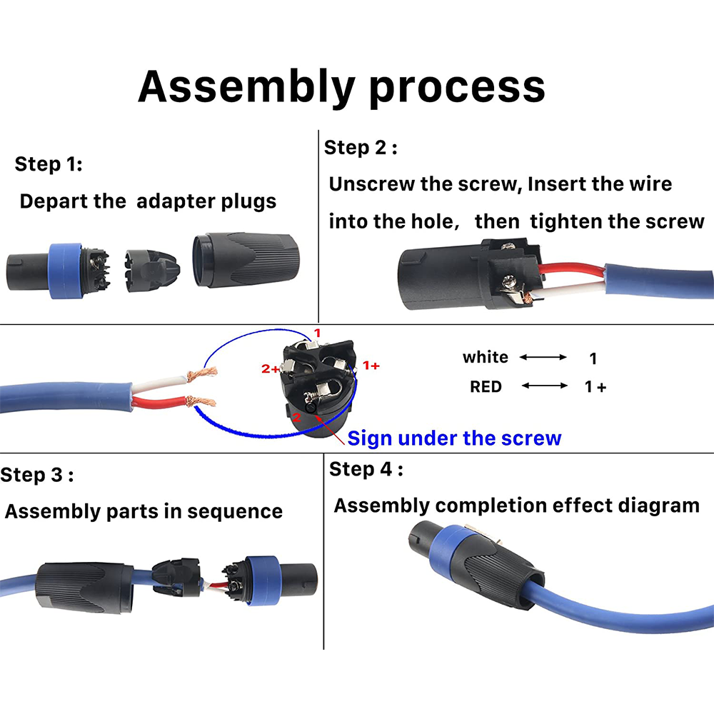 Mic accessories Speakon NL4FC NLT4FC NLT4X NL2FC 4 Pole Plug Male Audio Cable Power Amplifier Connector XLR Interface Speaker. 