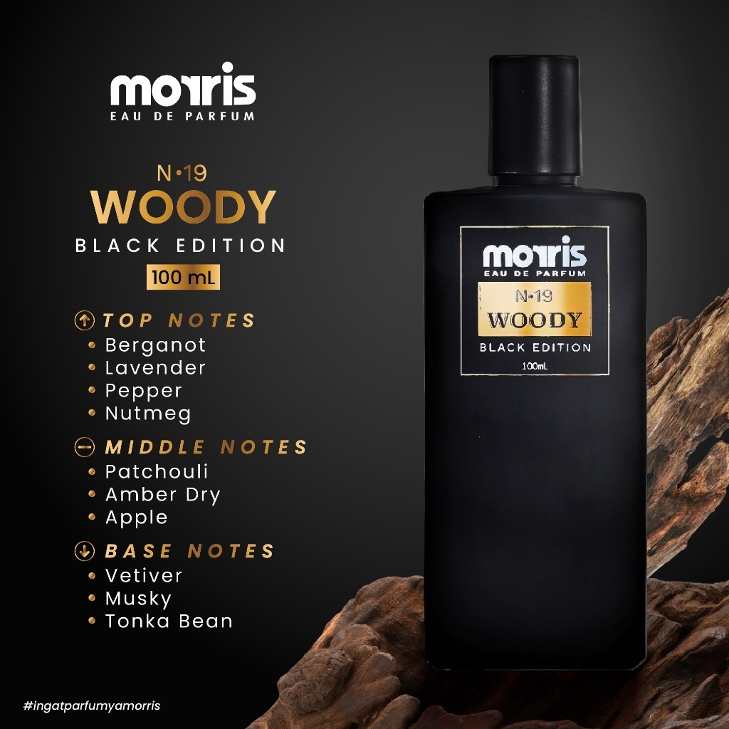 Morris Eau De Parfum Black Edition 100ml - Black Edition Men's Perfume Long Lasting. 