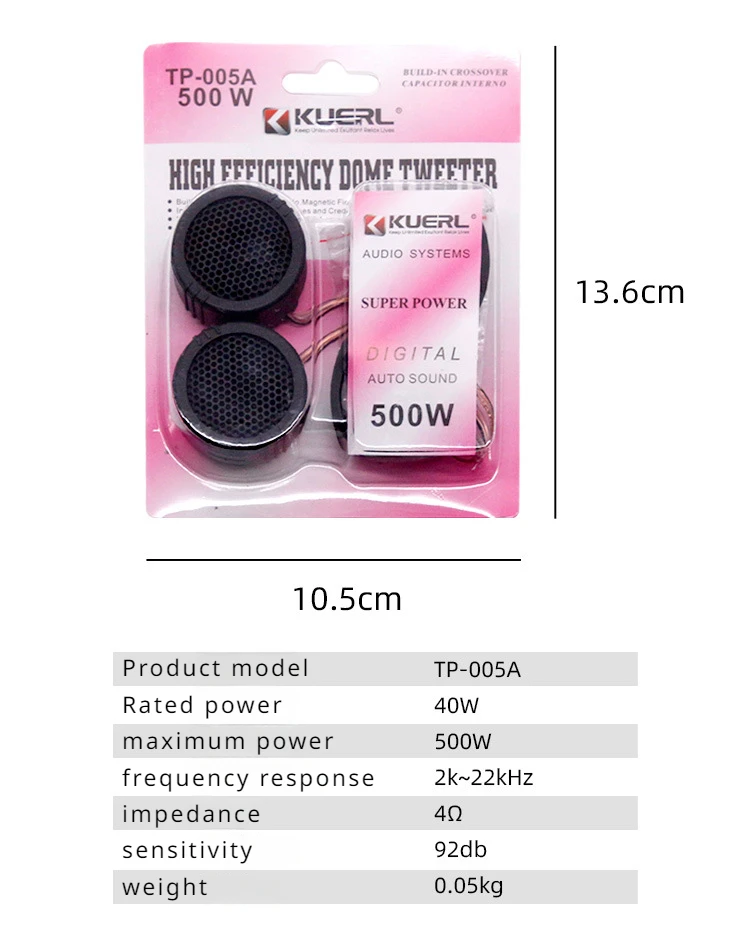 2x Car Tweeter DC12v Car Audio Tweeter Car Speaker Universal High Efficiency Speaker Tweeter 40w. 