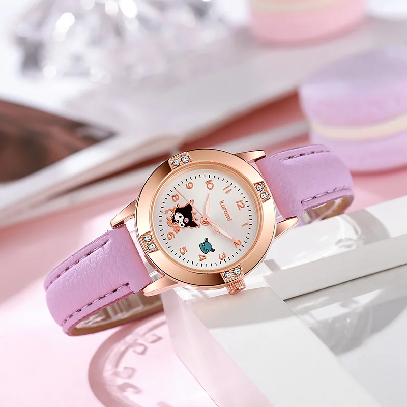 Sanrio Hello Kitty Watch Kawaii Kuromi Cinnamoroll Quartz Casual Fashion Melody WristWatch Women Kid Girl Children Birthday Gift. 