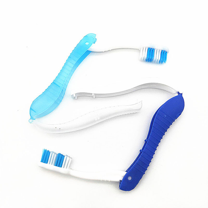 Hotel Disposable Folding Toothbrush, Business Trip, Portable Soft-Bristled Three-Fold Seahorse Toothbrush, Compact And Convenien. 