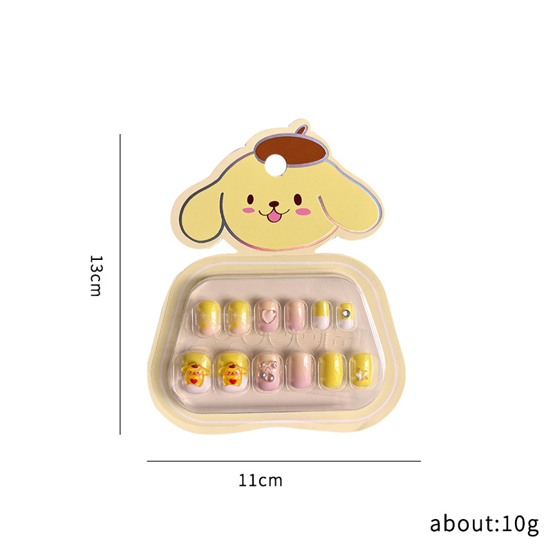 Cartoon Sanrio Kids Nail Sticker Cute Hello Kitty Cinnamoroll Kuromi Children Self Adhesive Nail Patch Accessories Girl Toy Gift. 