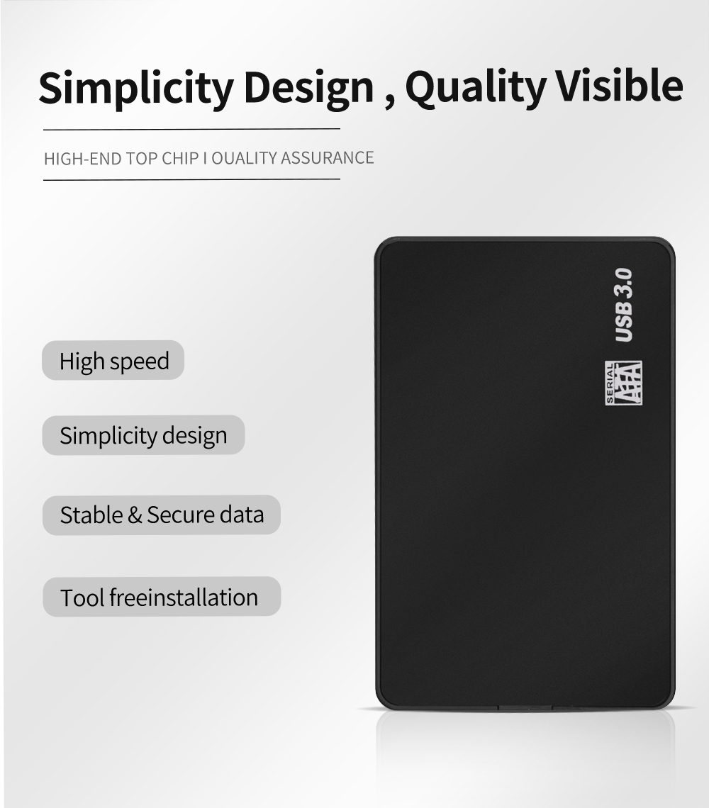 Case Hd Externo USB 3.0 To 2.5 Inch SATA HDD SSD Enclosure External Hard Drive Disk Box for PC Laptop Smartphone PS5. 