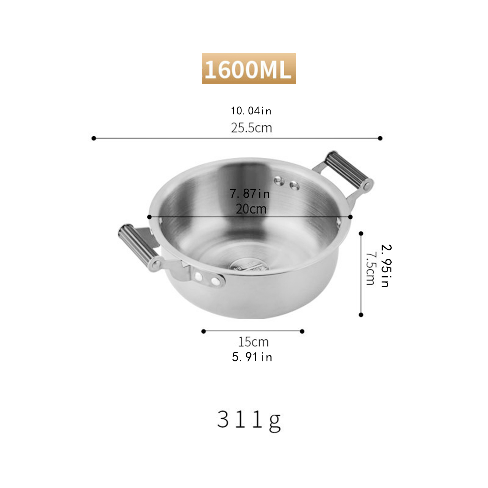 Korean Ramen Pot Multipurpose Fast Heating Double Ear Stockpot Pan Dry ...