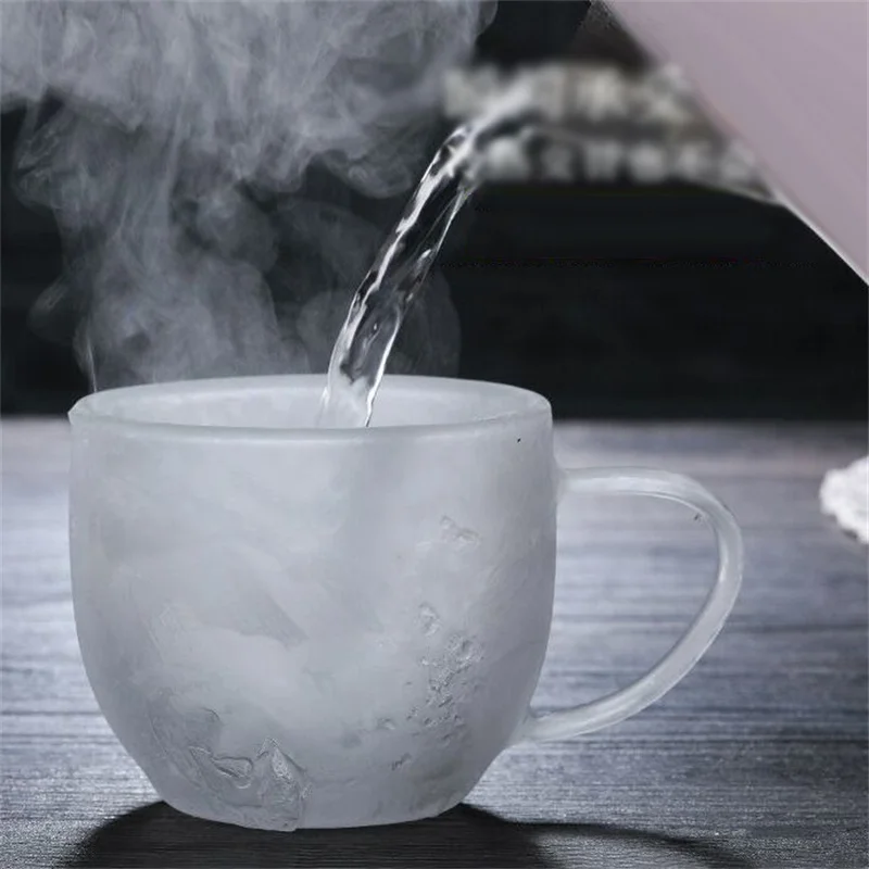 150-350ml Heat Resistant High Borosilicate Glass Mug Double Wall Glass Coffee Cup with Handle Milk Water Cup Clear Cups Gift. 