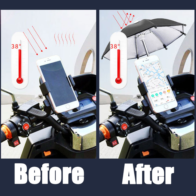 1Pcs New Motorcycle Phone Holder Mini Sunshade Umbrella Bicycle Decoration Accessories Polyester Mobile Motorcycle Accessories. 