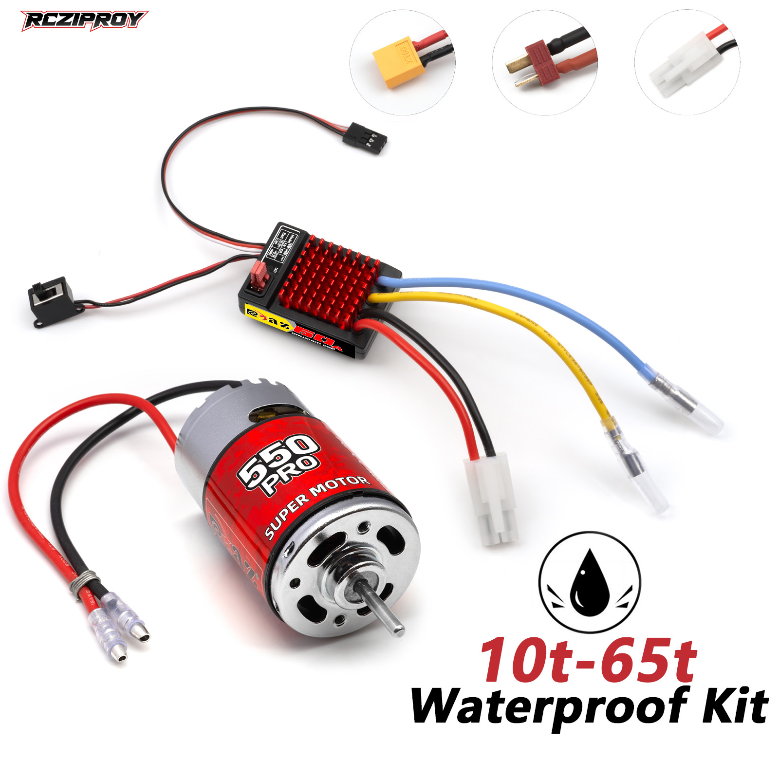 SURPASS HOBBY 540/550 Brushed Motor For 1/10 RC Cars – Choose Your Turn (16T To 80T)