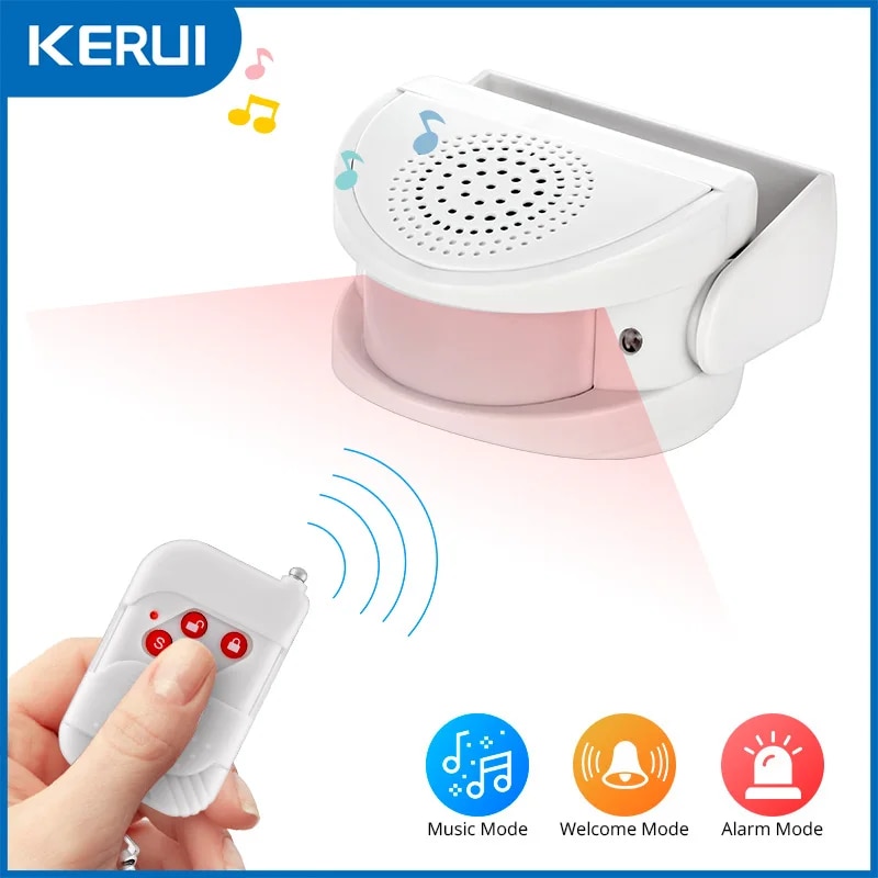 KERUI Wireless Indoor Motion Sensor Doorbell Shop Visitor Alert Chime Alarm Burglar for Business When Entering Door Opens. 