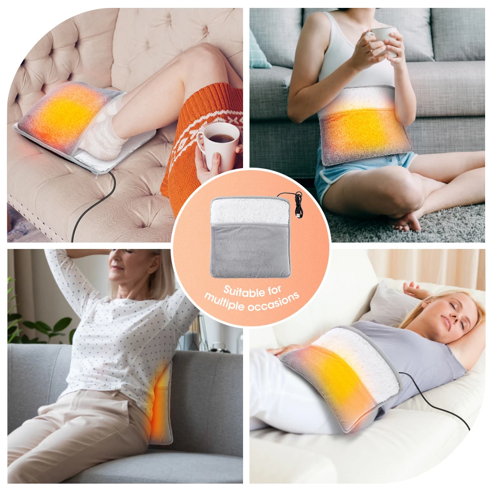 Winter Electric Foot Heating Pad USB Charging Soft Plush Washable Foot Warmer Heater Improve Sleeping Household Foot Warming Mat. 