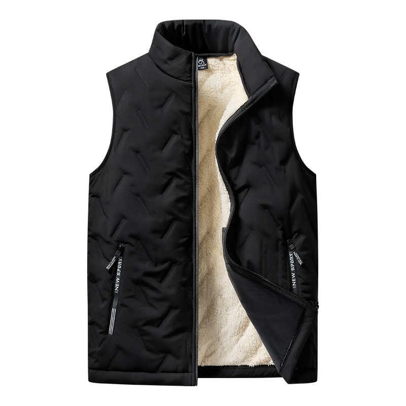 Autumn and winter fashion men's cotton vest jacket casual multifunctional plus size warm standing collar sleeveless men's top. 
