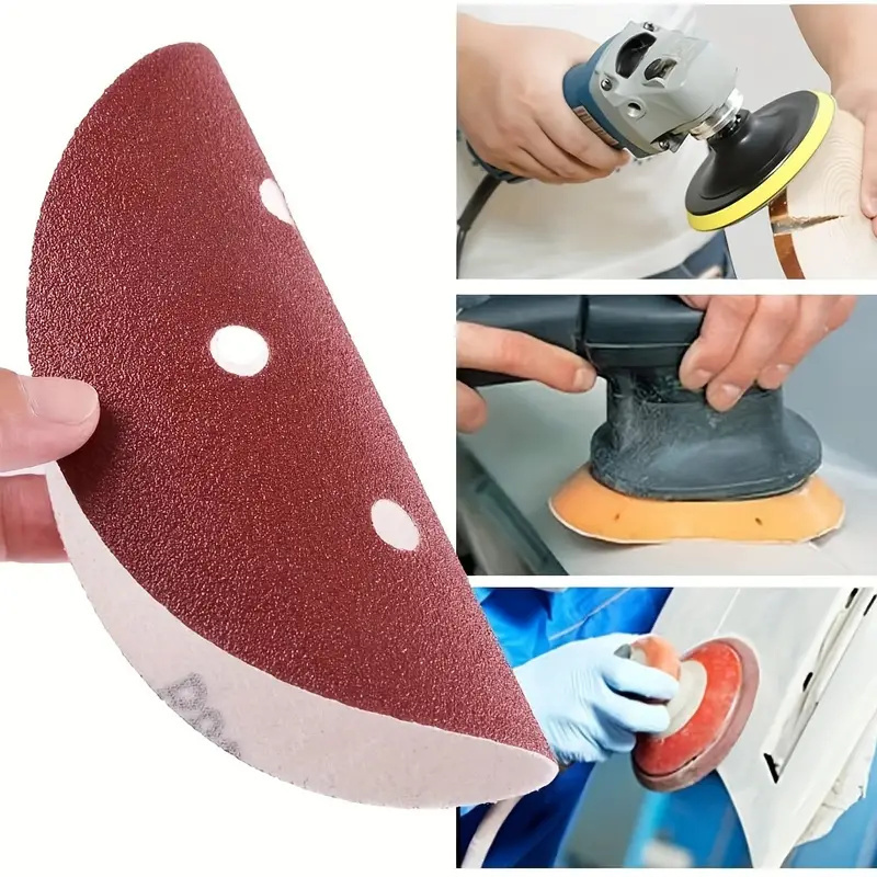 100Pcs 125mm 8 Hole Sanding Discs Hook Loop Adhesive Sandpaper 60Grit-1000Grit Sanding Paper 5Inch Sanding Disc Polishing Tools. 
