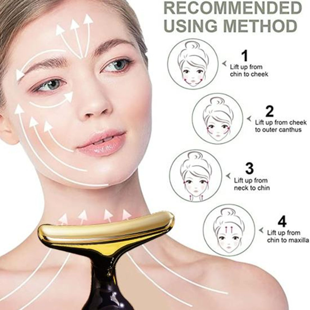 3 In 1 Face Massager Neck Facial Eye Massage V-line Face Lifting Massager Anti Aging Wrinkle Removal Skin Beauty Device For Home. 