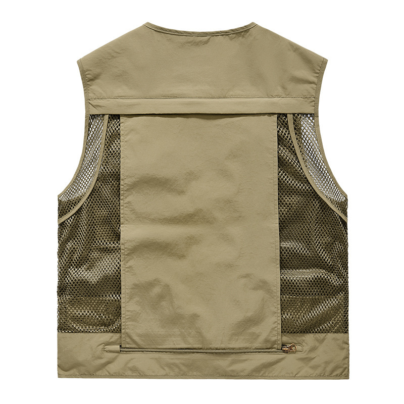FGKKS 2023 Outdoor Leisure Vest Men's New Multi-Pocket Breathable Outdoor Sports Coat High-Quality Design Leisure Vest Men. 