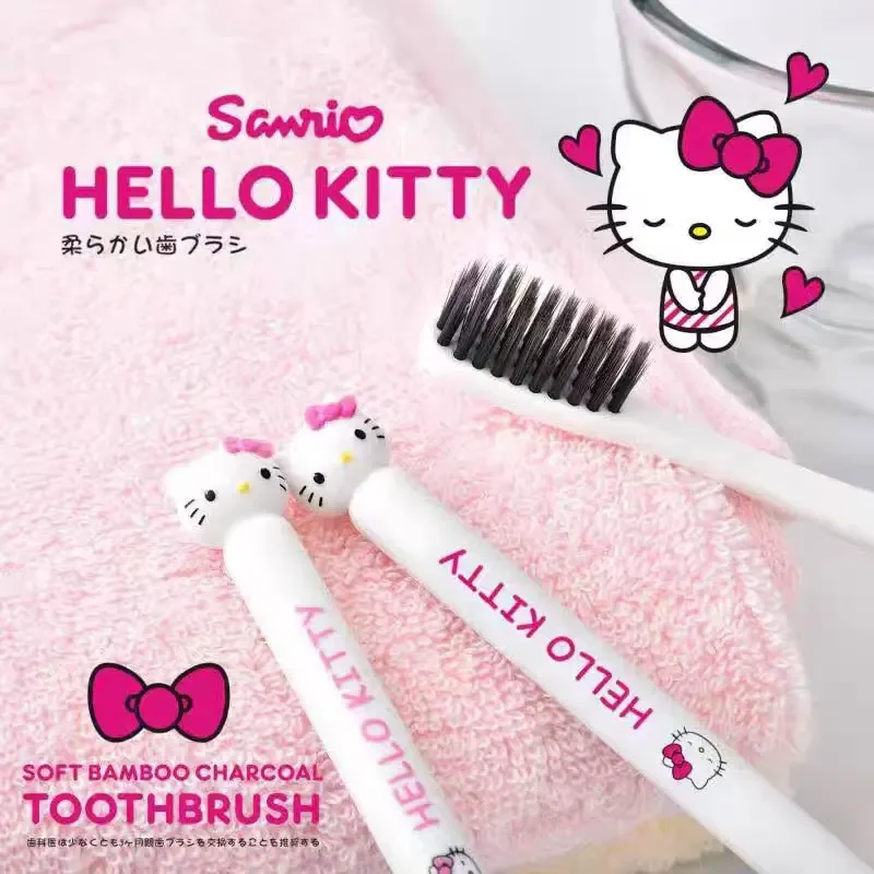 Sanrio Toothbrush Anime Hello Kitty My Melody Kuromi Cinnamoroll Cartoon Student Adult Household Toothbrush Cleaning Gifts. 