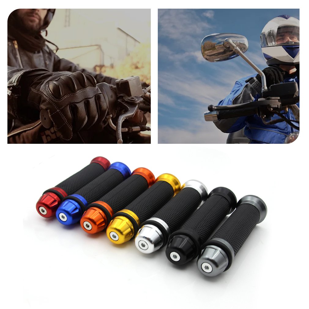 1 Pair 7/8'' Anti-Slip Motorcycle grips hand Handlebar Bar Grips Bicycle Rubber Mountain Cycle Handle Handlebar Bar Grips. 