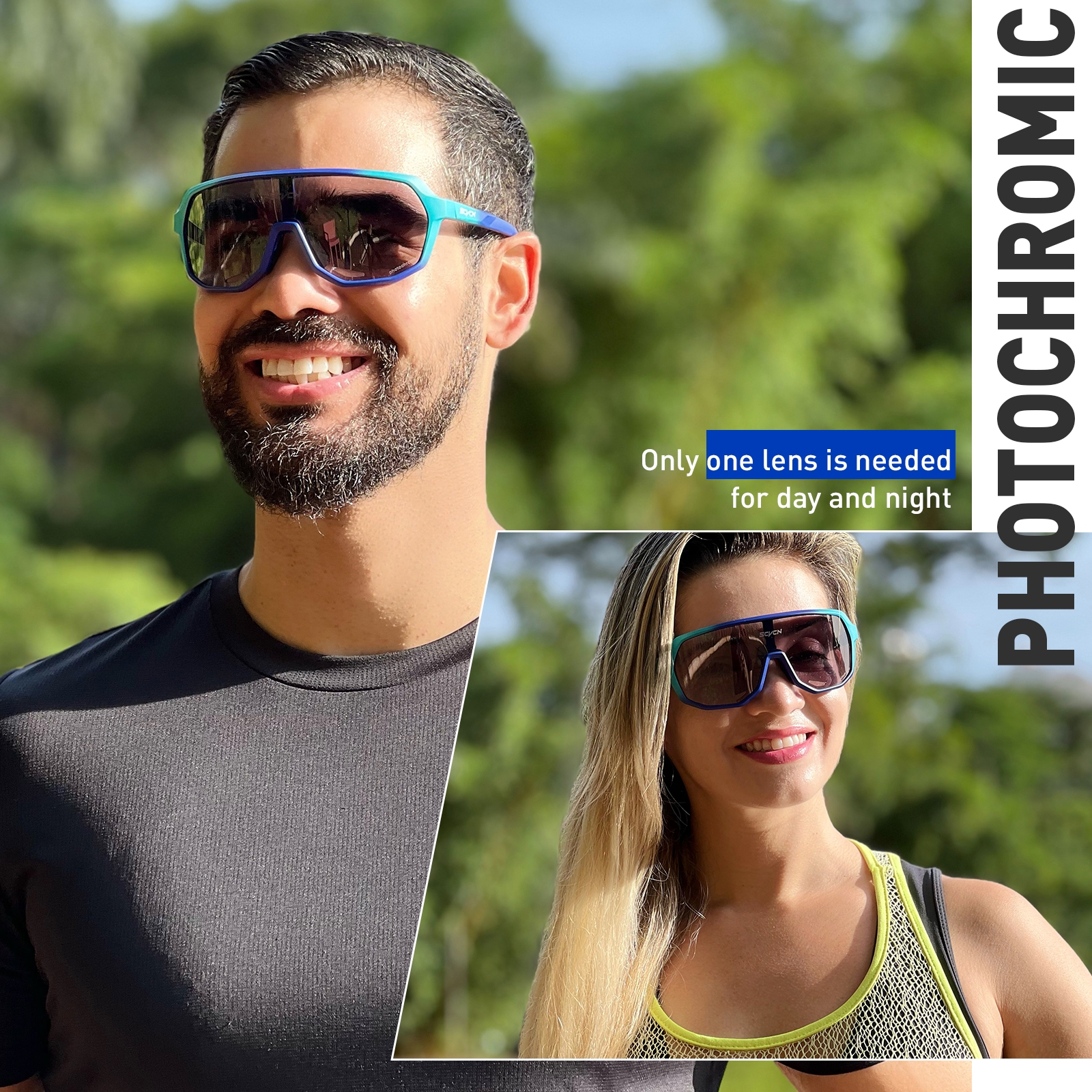 SCVCN Outdoor Sport Bike Photochromic Sunglasses Men Women bicycle MTB Road Cycling Glasses UV400 Fishing Goggles Running Eyewea. 