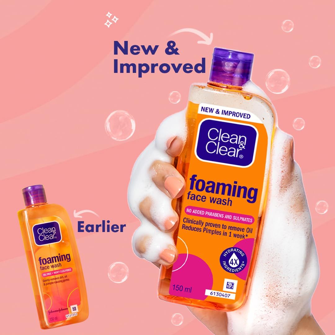 CLEAN & CLEAR Foaming Face Wash 50ml - 100ml. 
