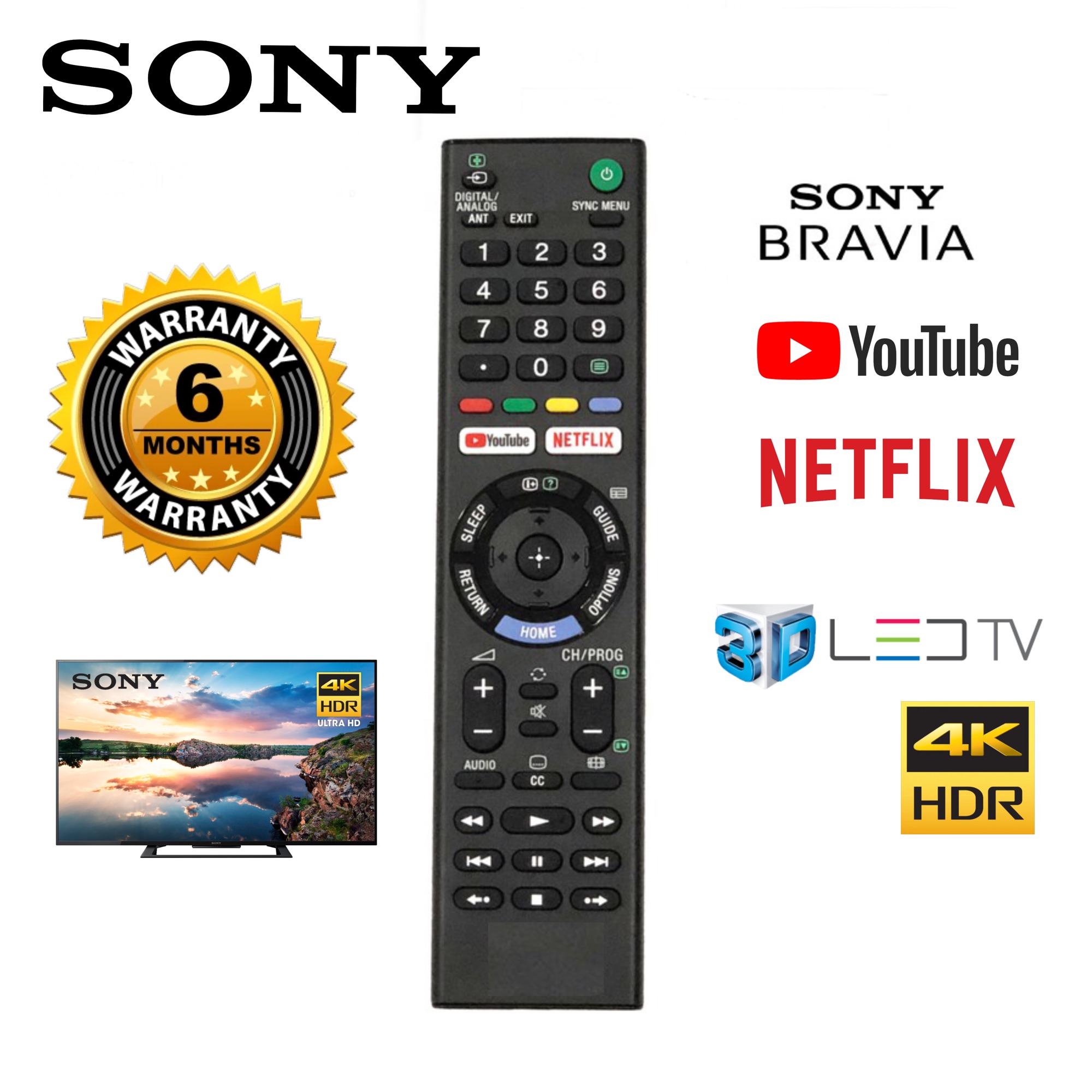 Sony LED Smart Tv Remote Controller