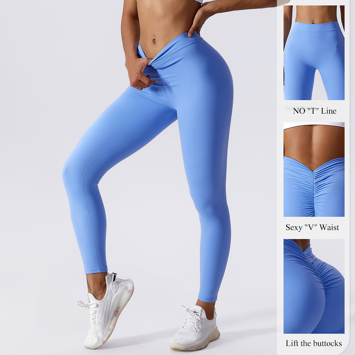 Scrunch Butt Gym Leggings Sexy V Waist Push Up Leggings Women Fiteness Leggings Naked Feeling Yoga Pants Workout Tights Leggings. 