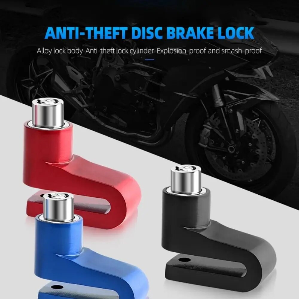 Motorcycle Bike Anti Theft Wheel Disc Brake Lock Safety Disc Wheel Lock Mountain Road Bike Padlock with Keys. 