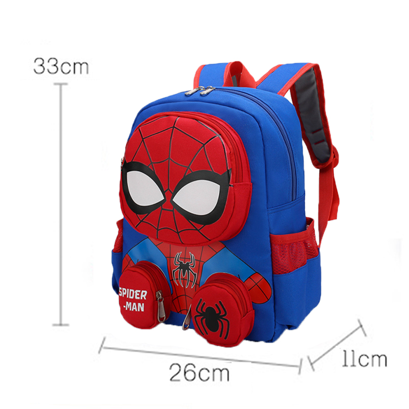 Spiderman Backpacks Super Heroes Student School Bag Cartoon 3d Stereo Kindergarten Backpack Children's Travel Bag Gift. 