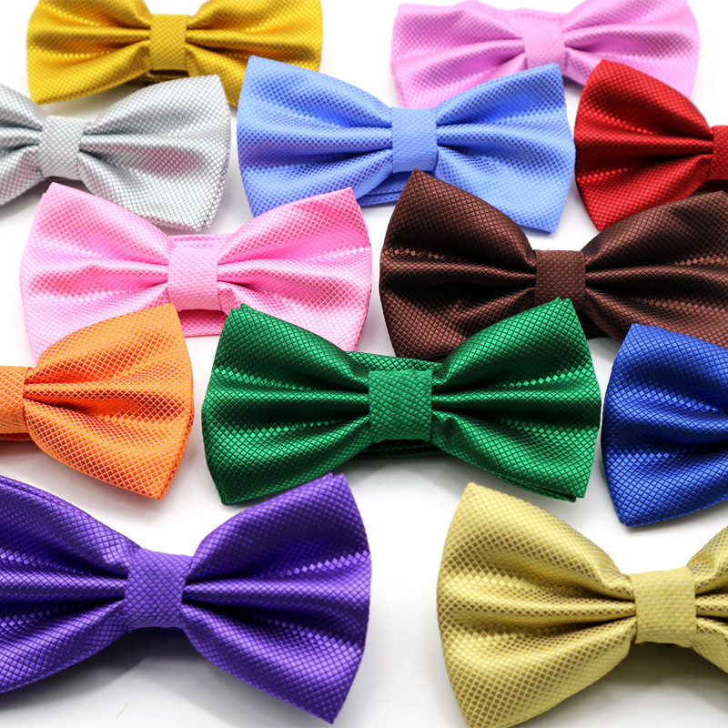 Hot Pure Men's Bow Tie Adjustable Butterfly Neckties Solid Plaid Bowtie For Man Wedding Party Boy Girl Bowknot
