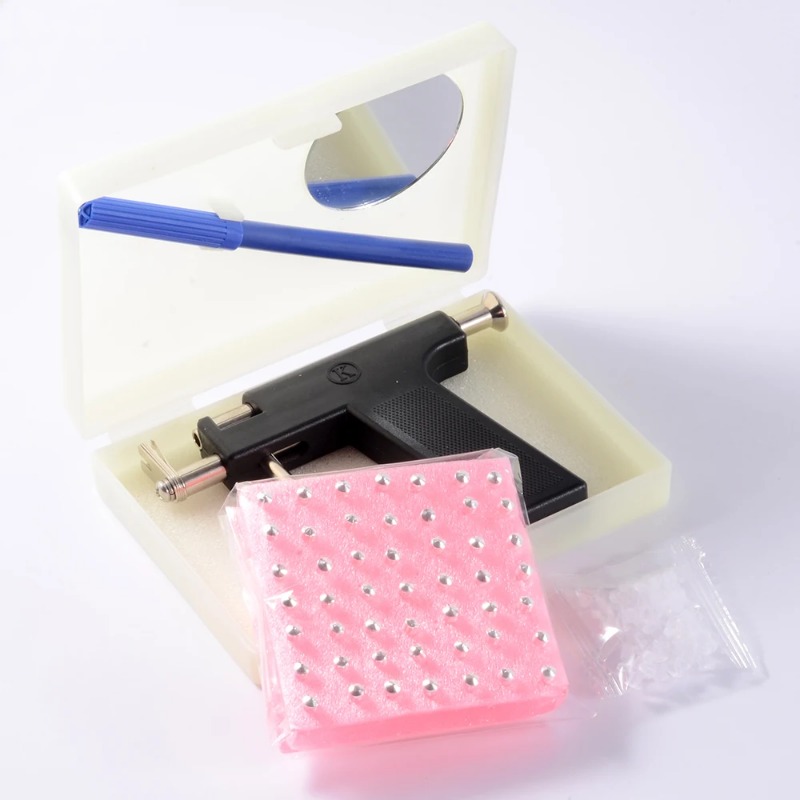 98pcs Professional Ear Piercing Gun Tool Kit,Ear Studs Nose Navel Lips ...