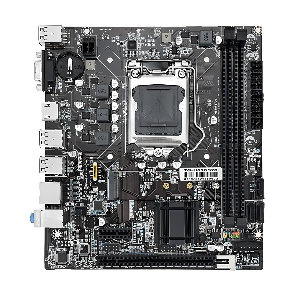 MOUGOL H61M Gaming Motherboard M.2 NVME PCIEx16 DVI Supports Dual-channel DDR3 RAM Intel Core 2/3 Gen CPU LGA1155 for Desktop PC. 